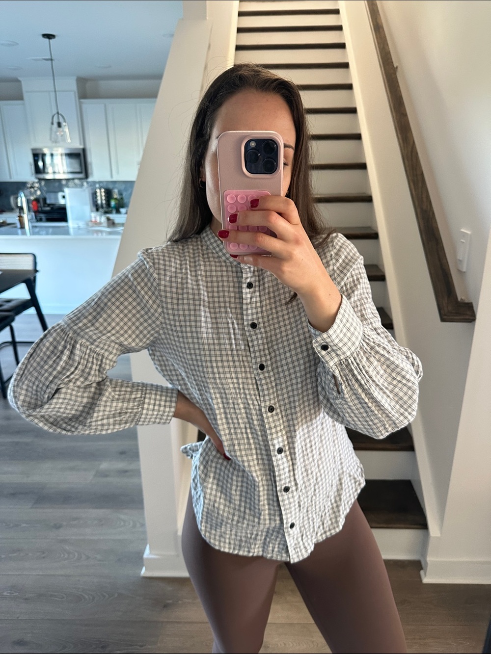 Madewell Cotton Modal Puff Sleeve Button Up Shirt Size S